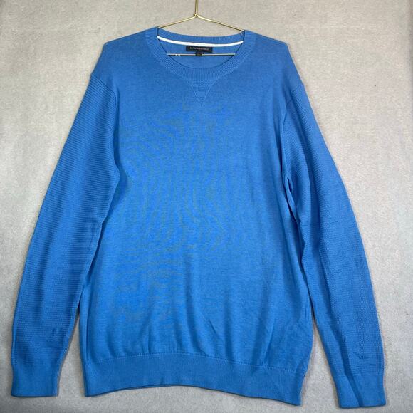 banana republic mens Lightweight Base layer Crew Neck Cotton Knit Sweater Size L - Picture 2 of 7